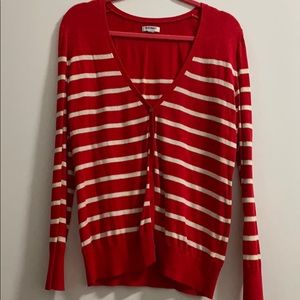 Red Striped cardigan